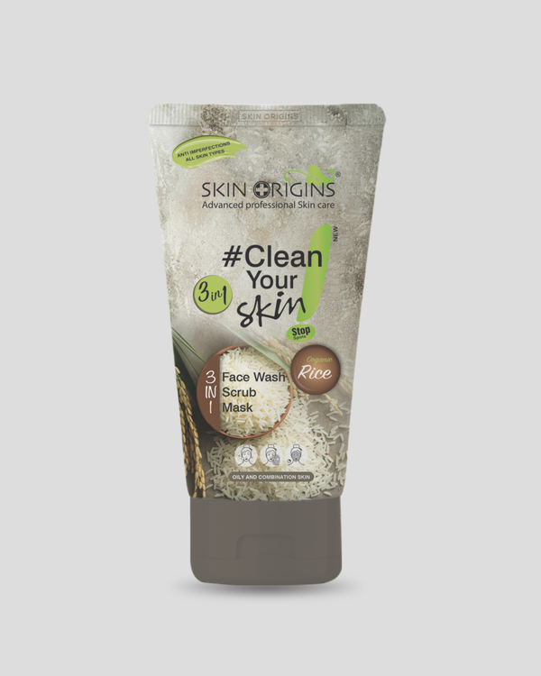 Organic Rice 3-in-1 Face Wash Scrub & Mask