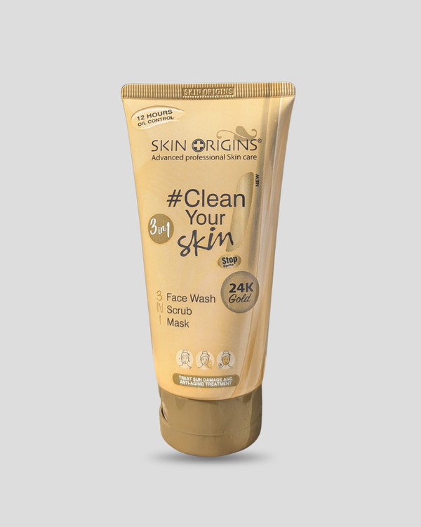 24K Gold 3-in-1 Face Wash Scrub & Mask